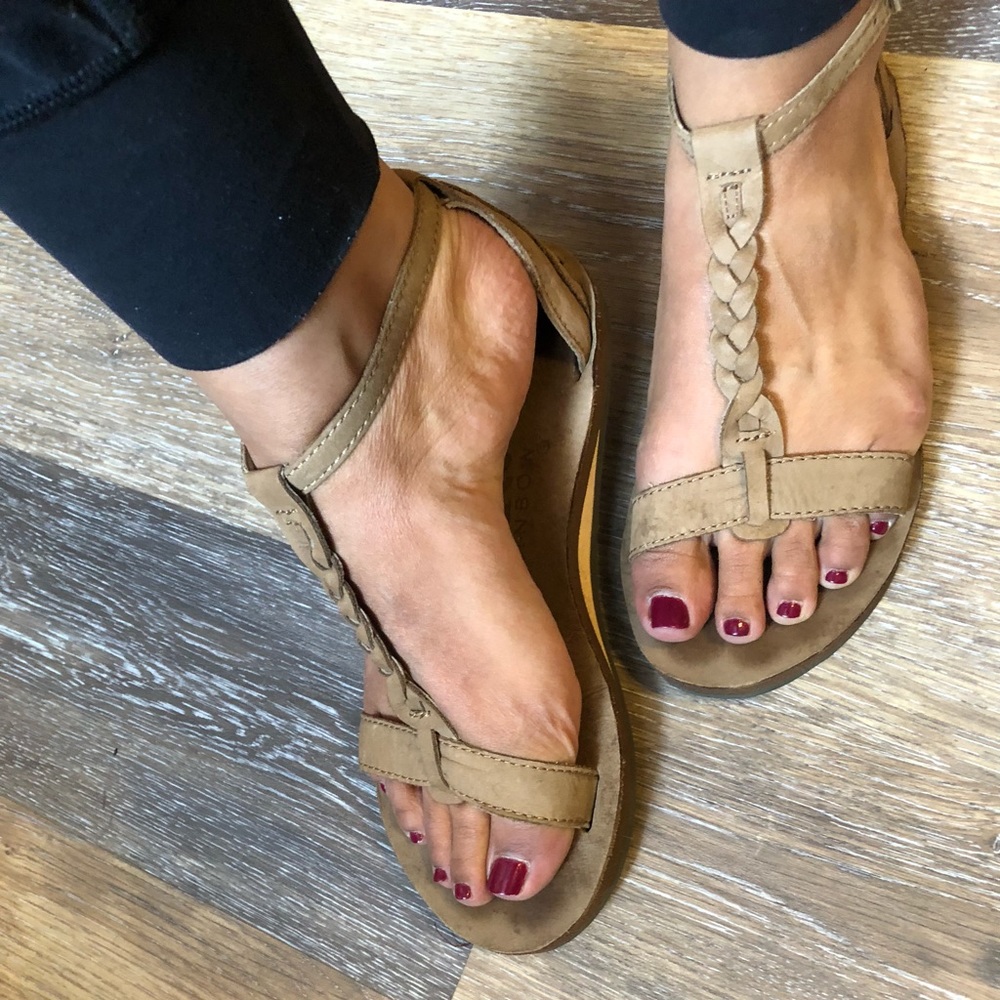 Braided rainbow sandals